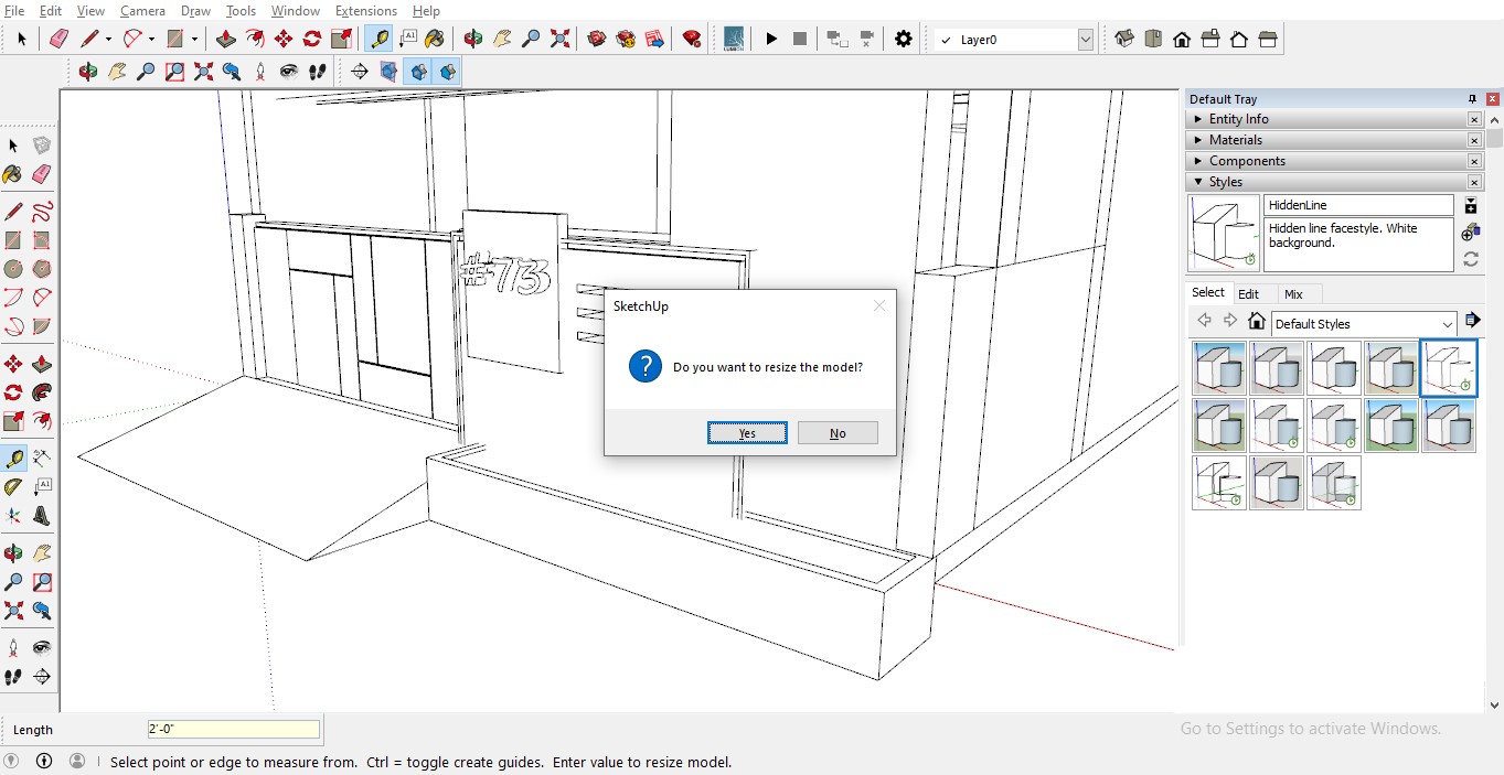 shortcuts in google sketchup