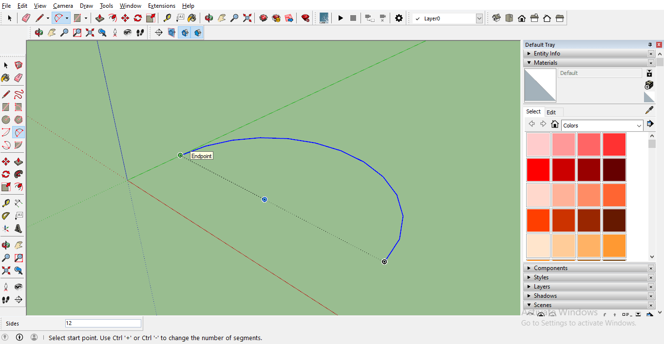 arc command in sketch up