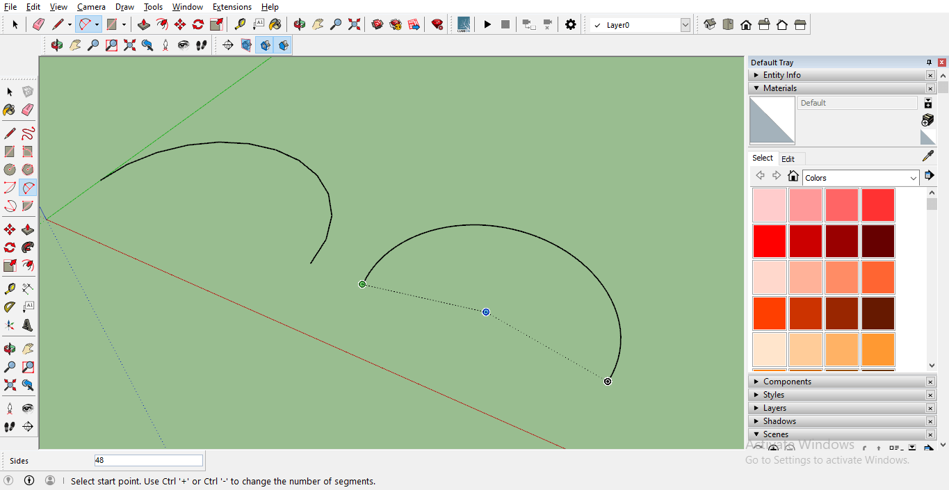 arc shows edge in sketch up hacks