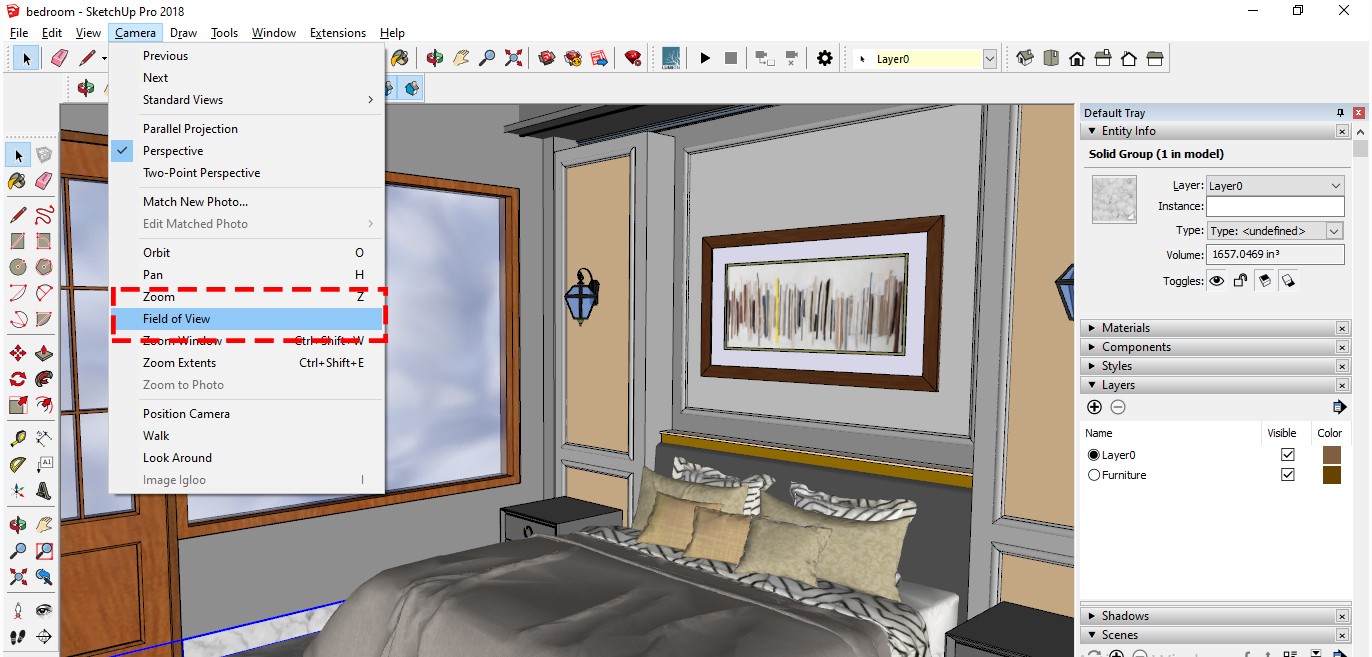 google sketch up warehouse field of view