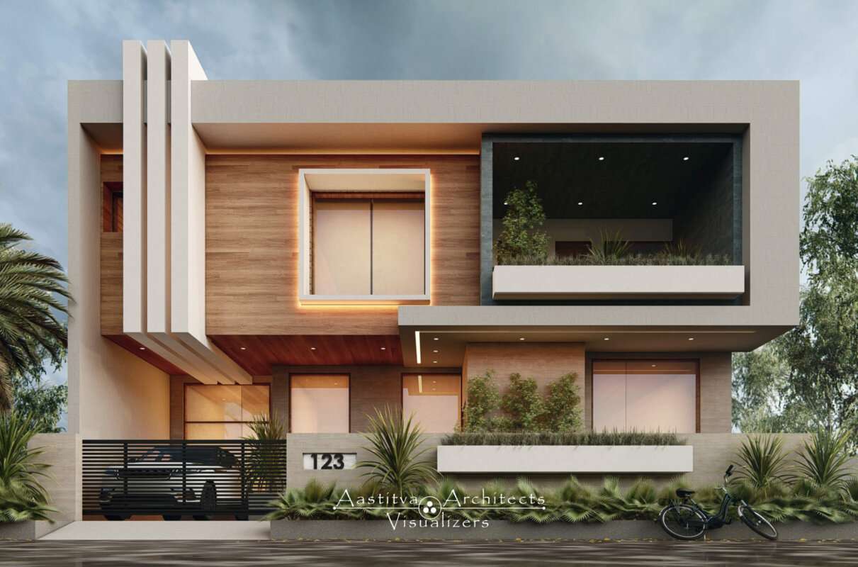 16 Unique Contemporary Residence Elevation Design Ideas. - Aastitva